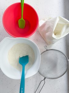 Macaron ingredient and equipment preparation photo