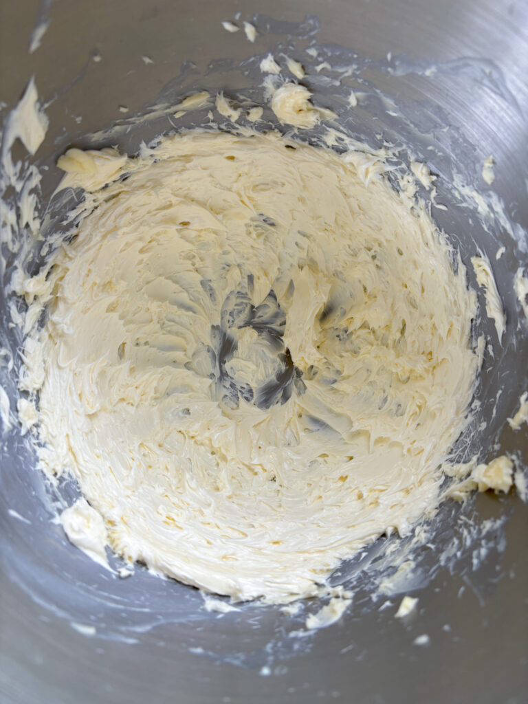 Whipped butter light in colour and texture