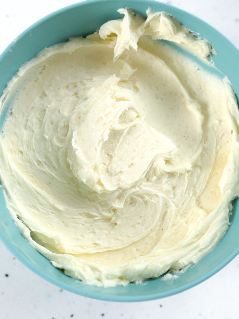 Vanilla Buttercream Macaron Filling in storage container